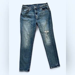 Old Navy blue mid-rise boyfriend jeans Size 8, tall
